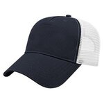 Embroidered X-Tra Value Five Panel Mesh Back Cap - Navy-white