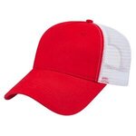 Embroidered X-Tra Value Five Panel Mesh Back Cap - Red-white