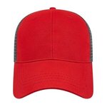 Embroidered X-Tra Value Mesh Back Cap - Red/charcoal