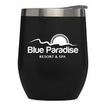 Escape - 11oz. Double Wall Stainless Wine Cup - Silkscreen - Black