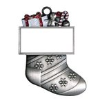 Express Stocking Holiday Ornament - Silver