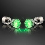 FAUX LED PIERCED EARRINGS - Green