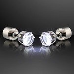 FAUX LED PIERCED EARRINGS - White