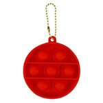 Fidget Popper Round Shape with Keychain - Full Color Imprint - Red