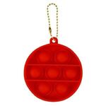 Fidget Popper Round Shape with Keychain - Red