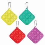 Fidget Popper Square Shape with Keychain -  
