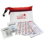 First Aid Polyester Zip Tote Kit 2 - White-red