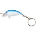 Fishing Lure Keychain with Clasp - White-blue