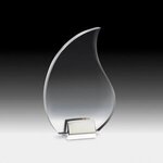 Flame Award w/ Chrome Base - Full Color - Clear-chrome