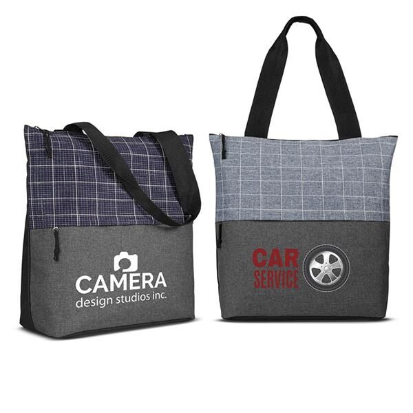 Main Product Image for Promotional Flannel Check Accent Tote Bag