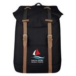 Flap Drawstring Backpack -  