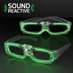 FLASHING LED 80S STYLE SHADES, SOUND REACTIVE - Green