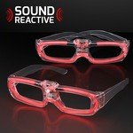 FLASHING LED 80S STYLE SHADES, SOUND REACTIVE - Red