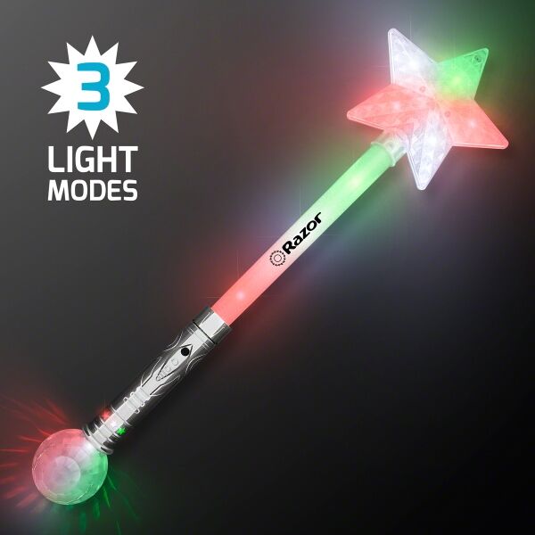 Main Product Image for Custom Printed Flashing Lights Jumbo Star Wand