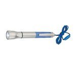 Flashlight with Light-Up Pen - Silver With Blue