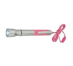 Flashlight with Light-Up Pen - Silver With Pink