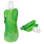 Flex Foldable 16 oz Water Bottle with Carabiner - Green Swirl