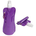 Flex Foldable 16 oz Water Bottle with Carabiner - Purple