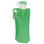 Flip Top Foldable Water Bottle with Carabiner - Bright Green