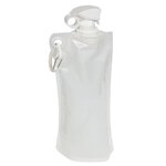 Flip Top Foldable Water Bottle with Carabiner - Bright White