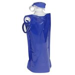 Flip Top Foldable Water Bottle with Carabiner - Medium Blue