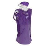 Flip Top Foldable Water Bottle with Carabiner - Medium Purple