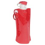 Flip Top Foldable Water Bottle with Carabiner - Medium Red