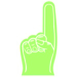 Foam # 1 Finger Mini  - 7.5" - Lime Green