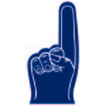 Foam # 1 Finger Mini  - 7.5" - Navy Blue