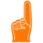 Foam # 1 Finger Mini  - 7.5" - Orange