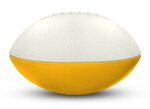 Foam Footballs 7" Long (8.75" Arc Length) Middie - White Top - White/Athletic Gold