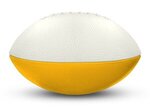 Foam Footballs - 9" Long (11.5" Arc Length) - White Top - White/Athletic Gold