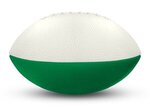 Foam Footballs - 9" Long (11.5" Arc Length) - White Top - White/Kelly Grn