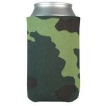 FoamZone USA Made Collapsible Can Cooler with Bottom Imprint - Green Camo