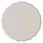 Foil Stamped 40 pt. White Scalloped Coaster - White