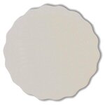 Foil Stamped 40 pt. White Scalloped Coaster - White