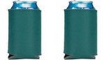 Folding Foam Can Cooler 2 sided imprint - Dark Green