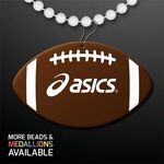 Football Shape Medallion with Beaded Necklace - Brown