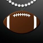 Football Shape Medallion with Beaded Necklace -  