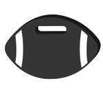 Football Shape Weatherproof Seat Cushion - Black