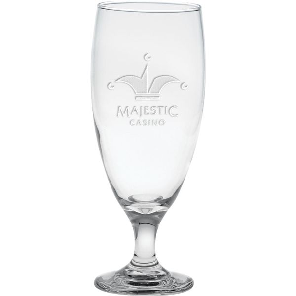 Main Product Image for Pint Glass Footed Pilsner Deep Etched 16 Oz