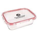 Fresh Prep Square Glass Food Container - Red