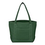 Full Color Cotton Canvas Boat Tote Bag - Green