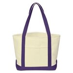 Full Color Cotton Canvas Tote Bag - White-purple