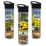 Full Color Wrap 16 Oz. Insulated Bottle With Pop Up Sip Lid