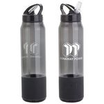 Fusion 22 oz Combo Water Bottle & Wireless Speaker - Dark Black