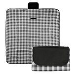 Gingham Roll-Up Picnic Blanket - Black with White