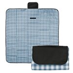 Gingham Roll-Up Picnic Blanket - Blue with White