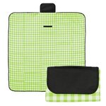 Gingham Roll-Up Picnic Blanket - Lime With White