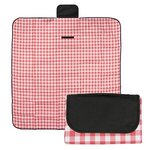Gingham Roll-Up Picnic Blanket - Red With White